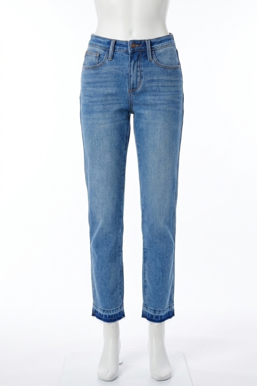NEW JUDY BLUE rigid magic release hem boyfriend jeans in blue